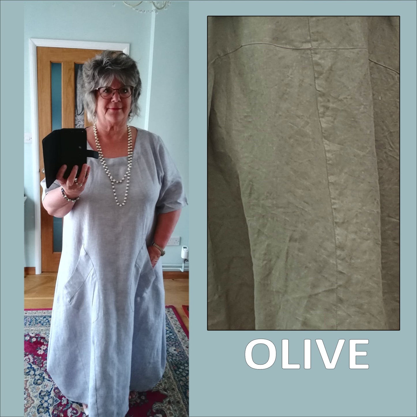 Plus Size Summer Linen Maxi Dress [L1259_OLIVE]